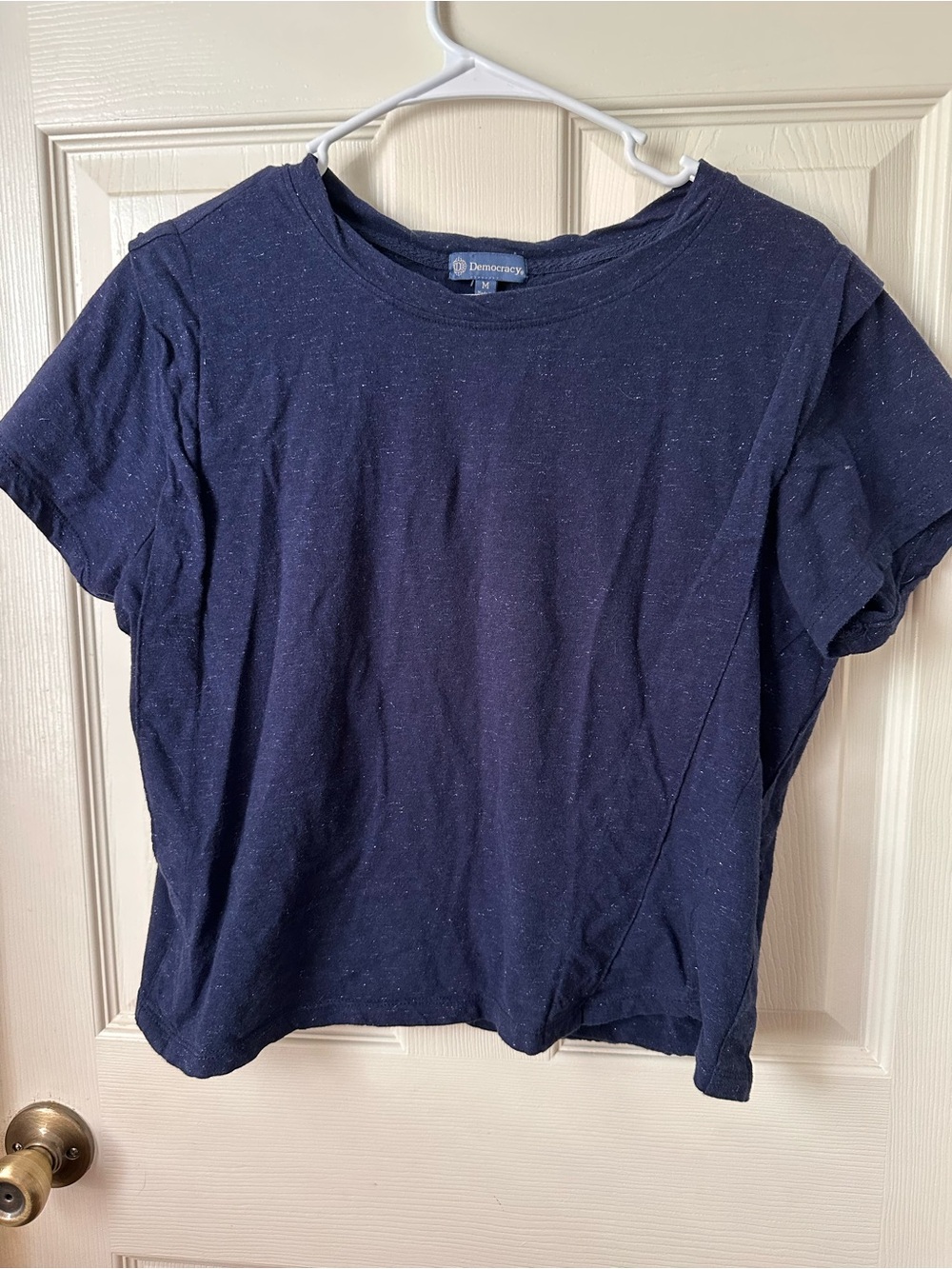 Democracy Navy Short Sleeve Crewneck Tee